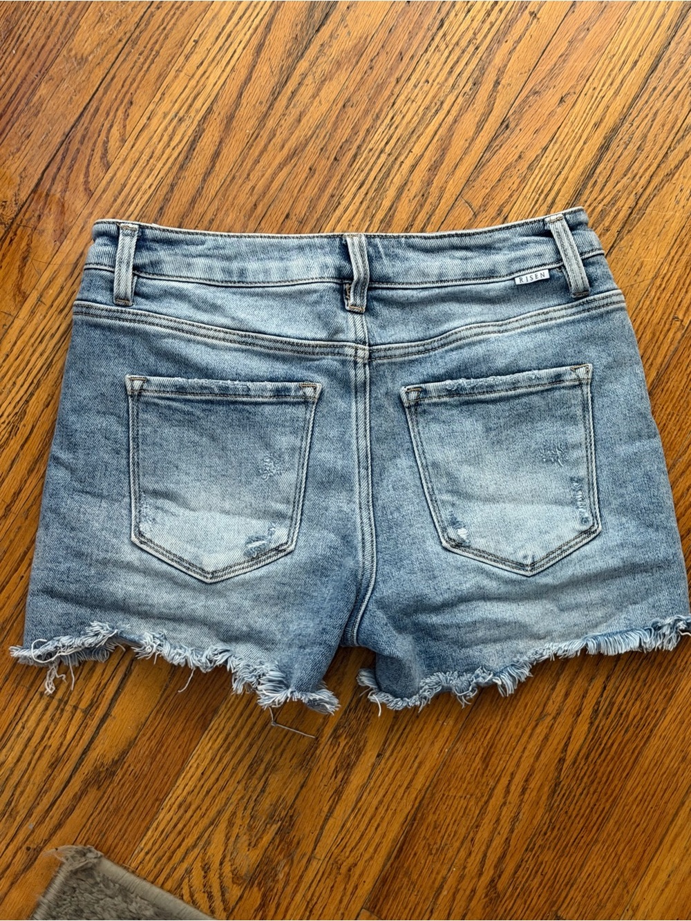 Light Blue Distressed Denim Cutoff Shorts - Women's Jean Shorts